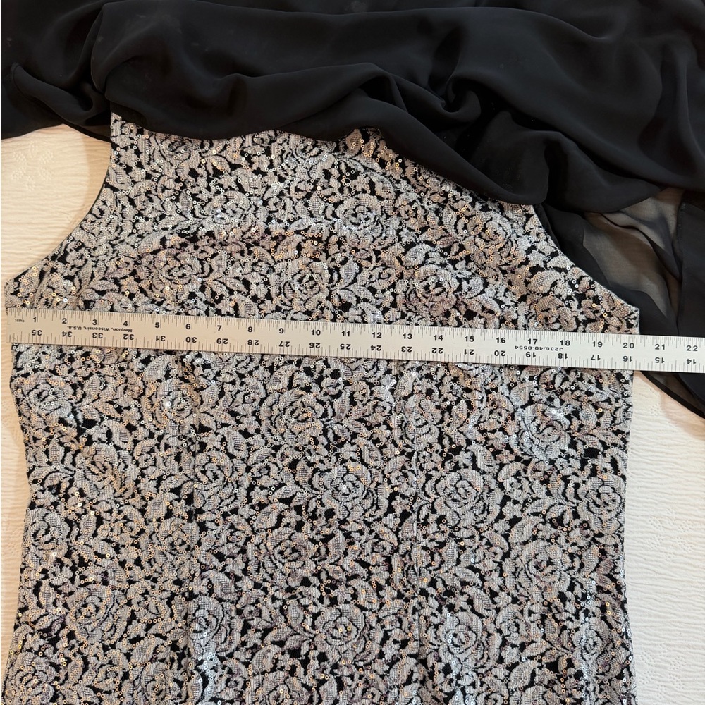 Jessica Howard Cocktail Dress black silver size 14 - Picture 9 of 10